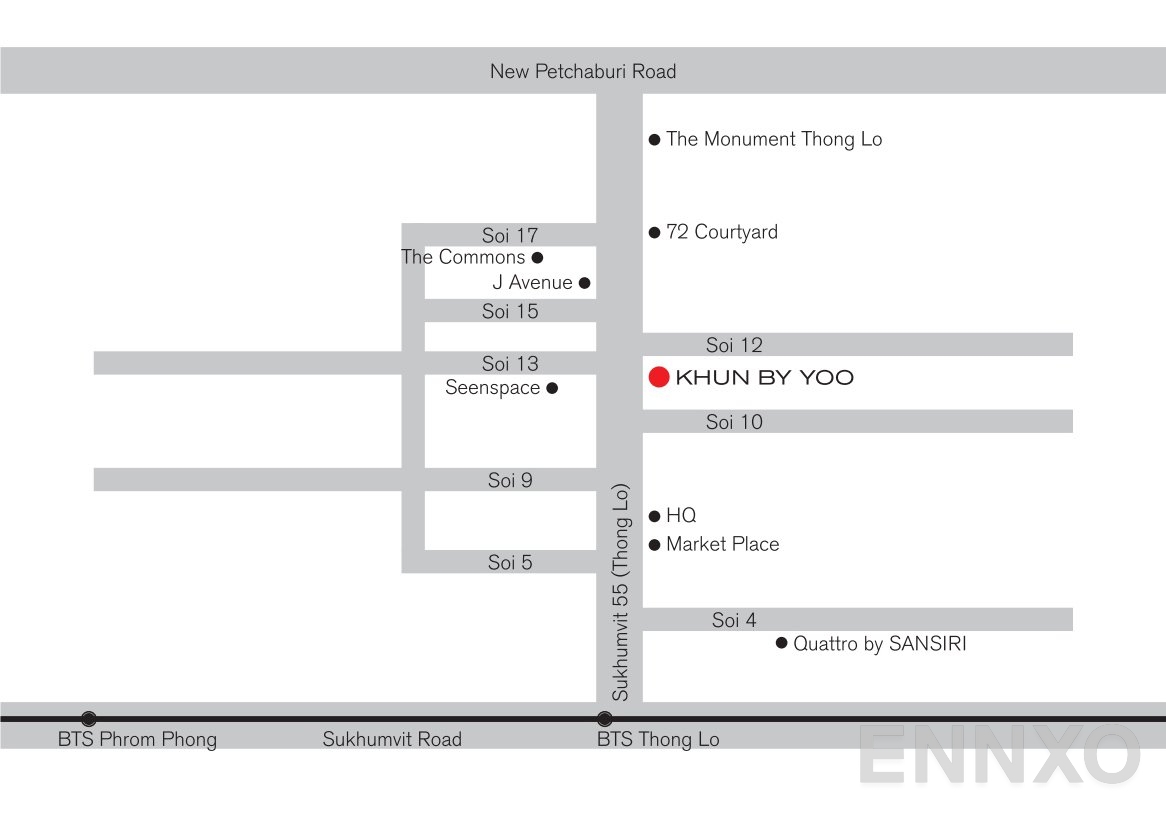 ภาพแผนที่แสดงที่ตั้งโครงการ คุณ บาย ยู และสถานที่โดยรอบ