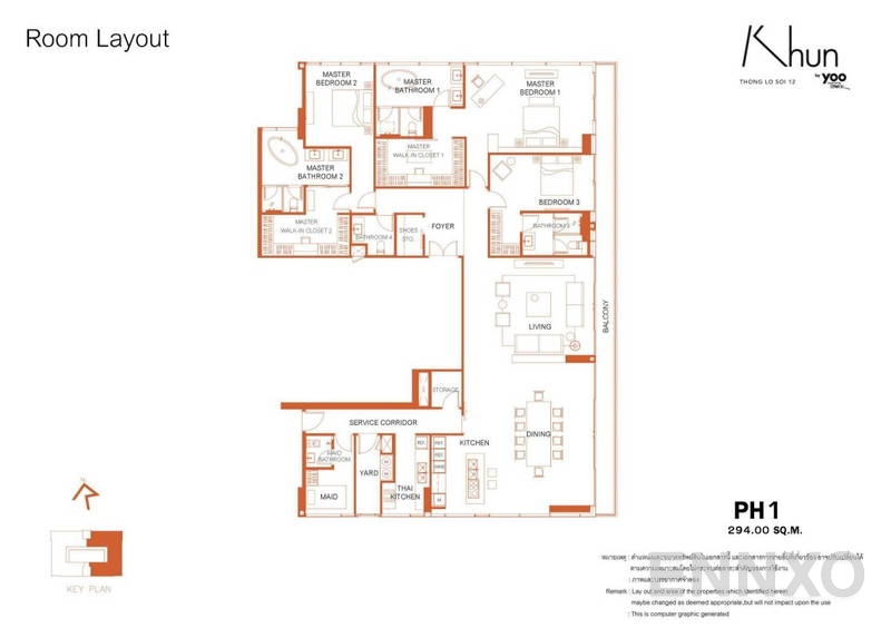 รูปแปลนห้อง Penthouse ของโครงการ คุณ บาย ยู
