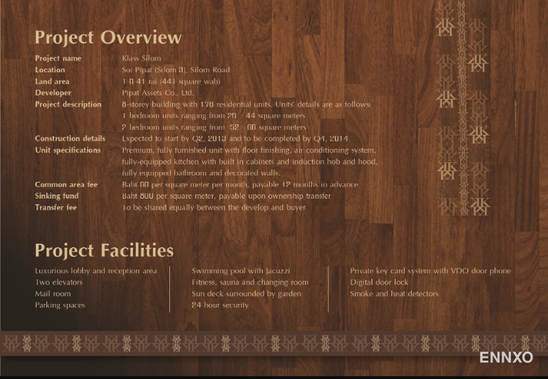 รูป โบรชัวร์ ของ โครงการ คลาส คอนโด สีลม หน้า 11