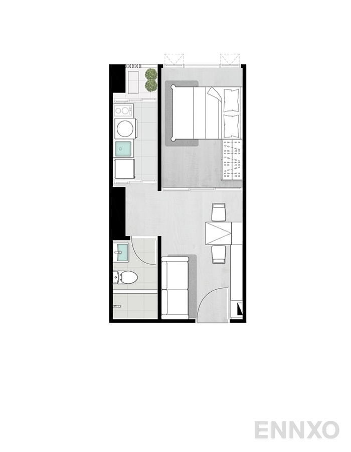 รูปแปลนห้อง UNIT 4 ของโครงการ คอนโด ไนท์บริดจ์ เกษตร โซไซตี้