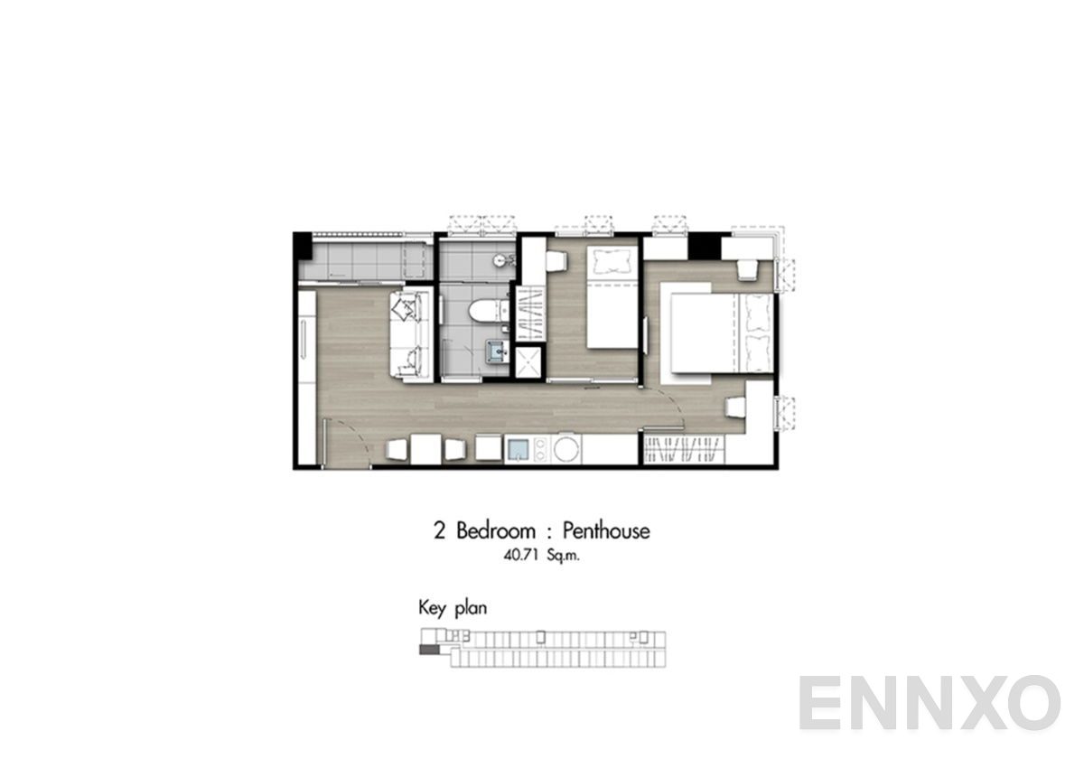 รูปแปลนห้อง PENTHOUSE ของโครงการ Knightsbridge Skycity Saphanmai