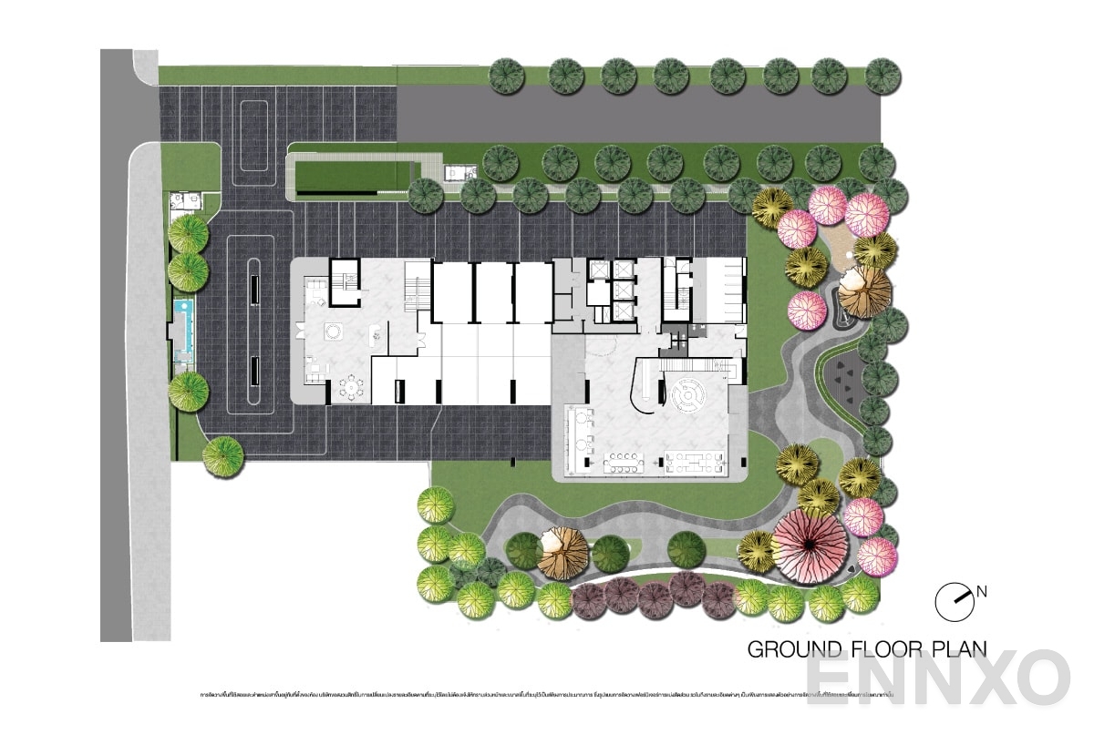แปลนชั้น GROUND FLOOR PLAN ของโครงการ ไนท์บริดจ์ สุขุมวิท - เทพารักษ์