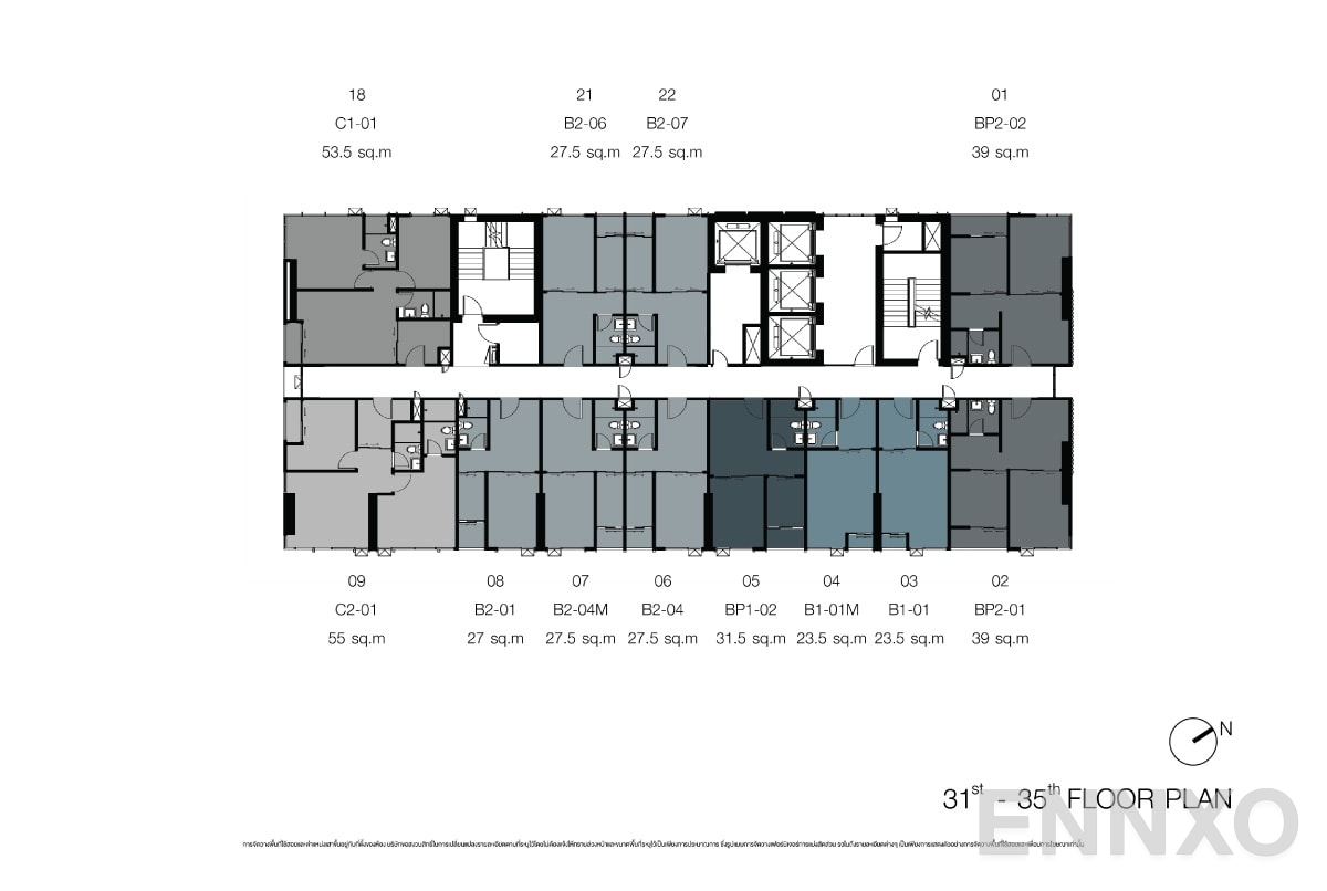 แปลนชั้น 31-35 FLOOR PLAN ของโครงการ ไนท์บริดจ์ สุขุมวิท - เทพารักษ์