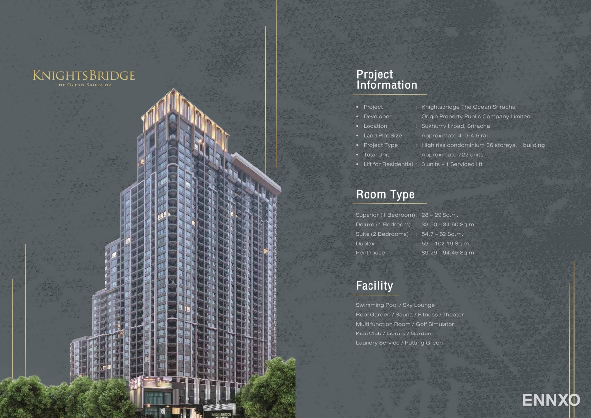 รูป โบรชัวร์ ของ โครงการ ไนท์บริดจ์ ดิ โอเชี่ยน ศรีราชา หน้า 3