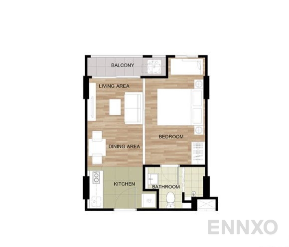 รูปแปลนห้อง 1 Bedroom ของโครงการ ลา ฮาบานา หัวหิน