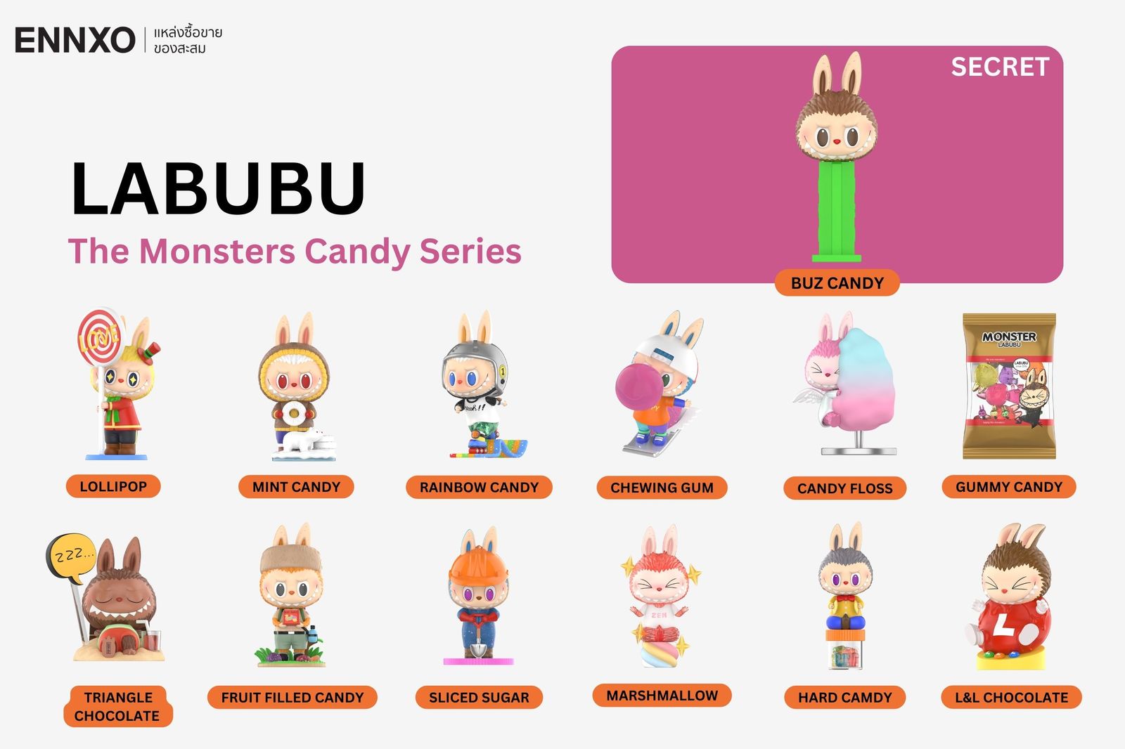 อาร์ตทอย LABUBU The Monsters Candy Series