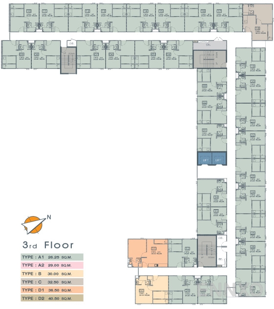 แปลนชั้น Floor 3 ของโครงการ ลิปป์ รามคำแหง 43/1