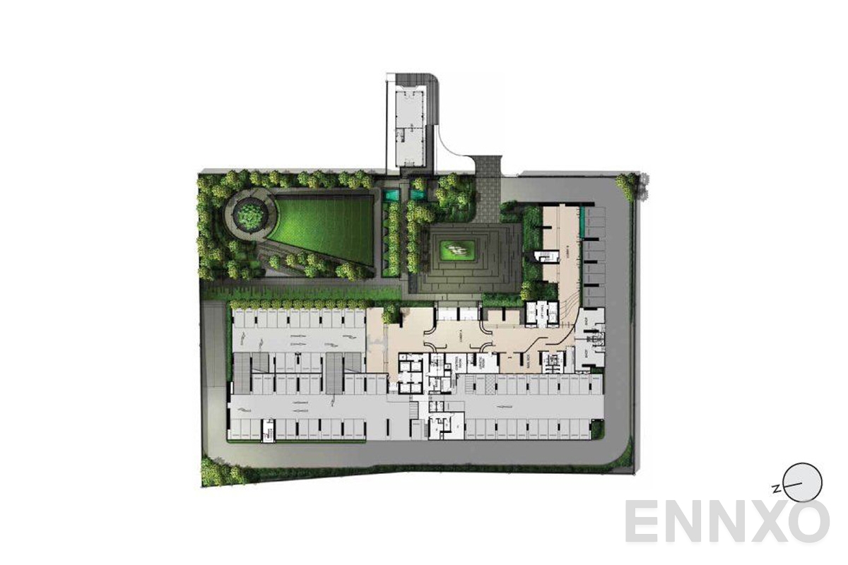 แปลนชั้น Ground floor ของโครงการ ไลฟ์ อโศก ไฮป์