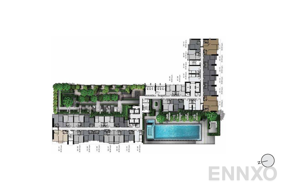 แปลนชั้น 7th Floor Plan ของโครงการ ไลฟ์ อโศก ไฮป์
