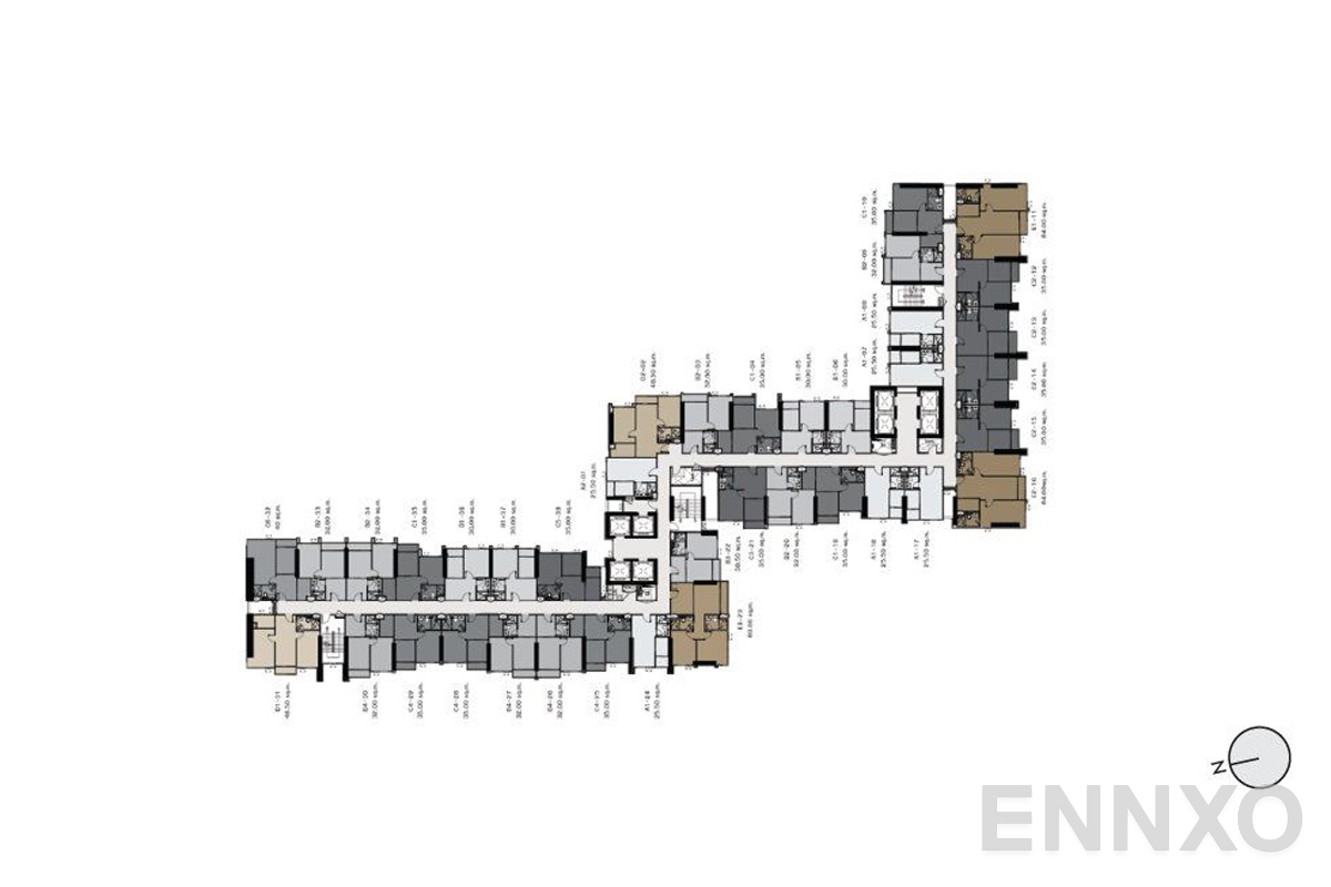 แปลนชั้น 8-31th Floor Plan ของโครงการ ไลฟ์ อโศก ไฮป์