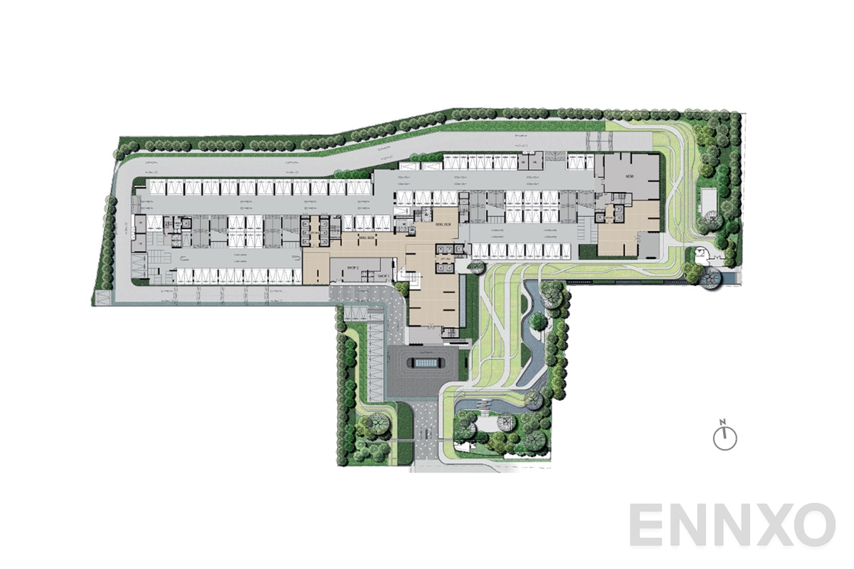 แปลนชั้น Ground-floor-plan ของโครงการ ไลฟ์ อโศก - พระราม 9