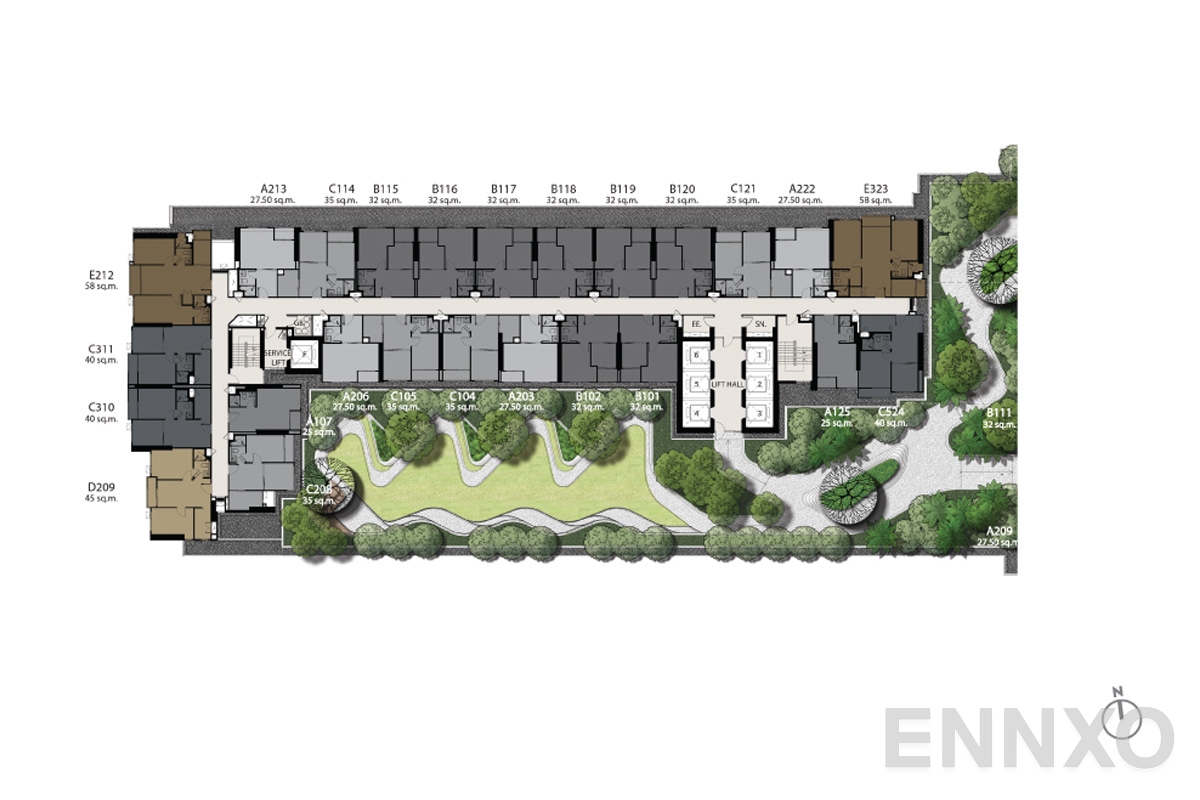 แปลนชั้น 7th-Floor_1 ของโครงการ ไลฟ์ อโศก - พระราม 9