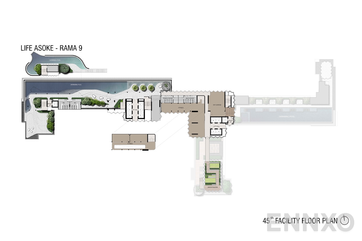 แปลนชั้น 45th-Floor ของโครงการ ไลฟ์ อโศก - พระราม 9
