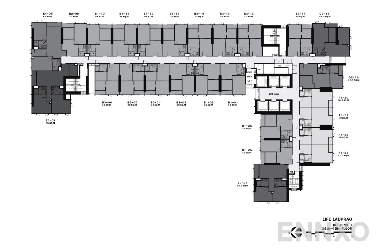 แปลนชั้น 36th-45th-floorplan ของโครงการ Life Ladprao