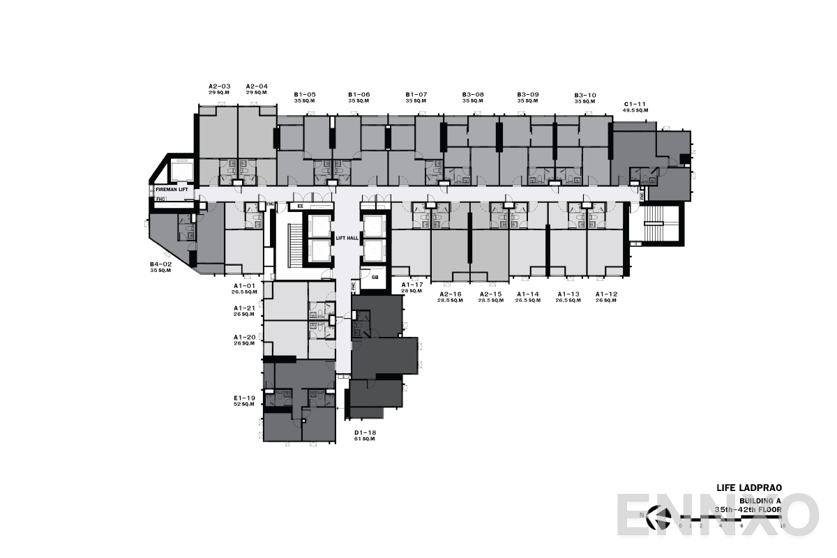 แปลนชั้น 35th-42nd-floorplan ของโครงการ Life Ladprao