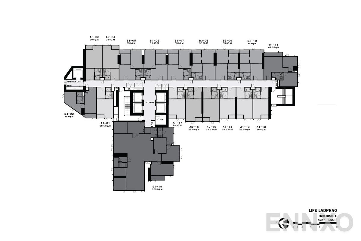 แปลนชั้น 43rd-floorplan ของโครงการ Life Ladprao
