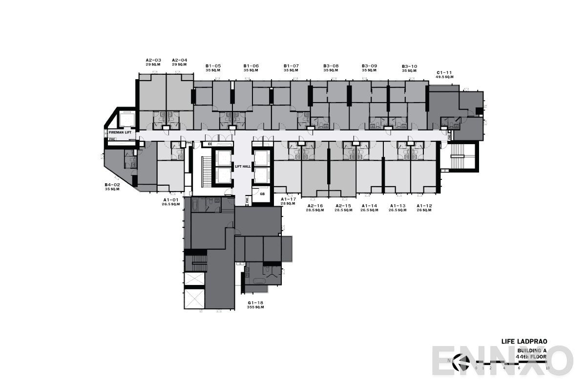 แปลนชั้น 44th-floorplan ของโครงการ Life Ladprao