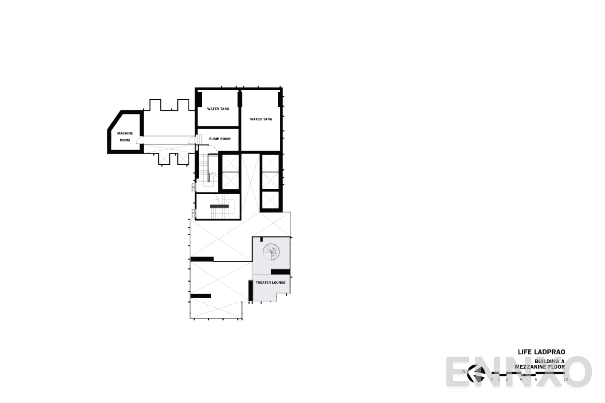 แปลนชั้น Mezzanine-floorplan ของโครงการ Life Ladprao