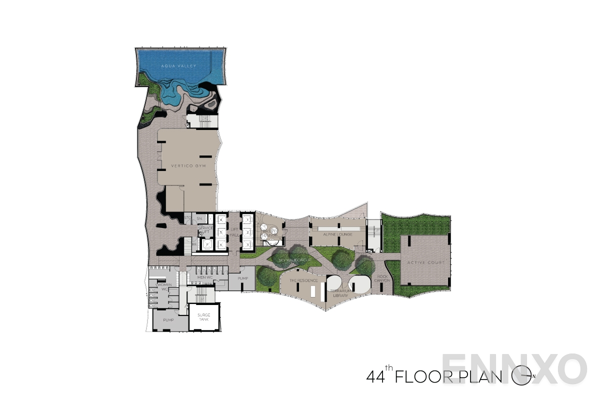 แปลนชั้น 44th-floorplan ของโครงการ ไลฟ์ ลาดพร้าว วัลเล่ย์