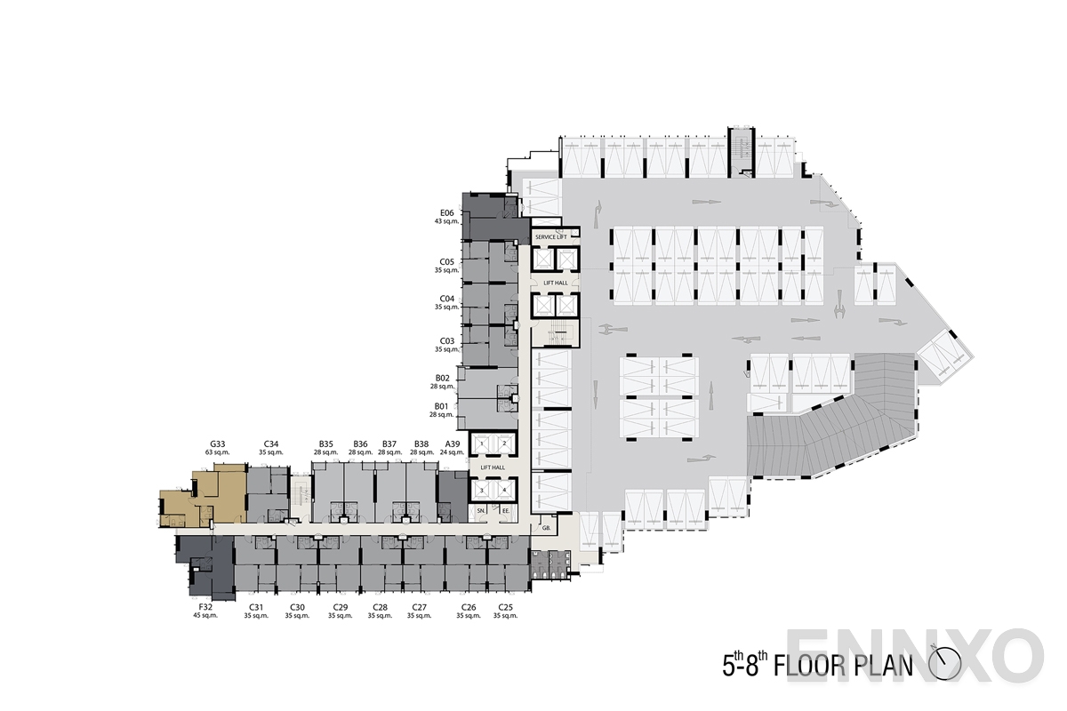 แปลนชั้น 5th-8th-floorplan ของโครงการ Life One Wireless