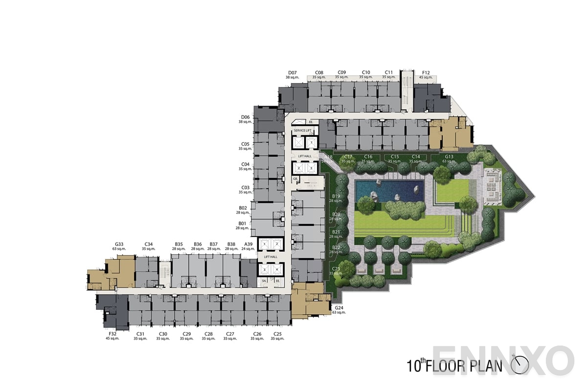 แปลนชั้น 10th-floorplan ของโครงการ Life One Wireless