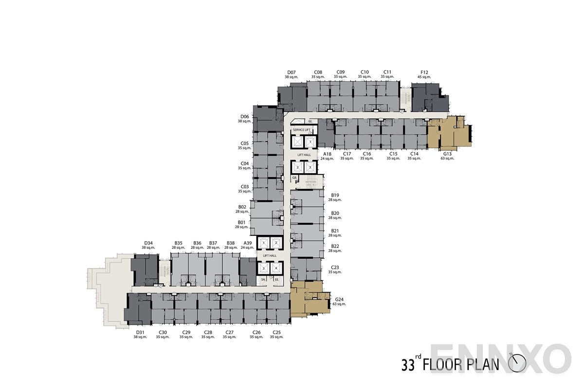แปลนชั้น 33th-floorplan ของโครงการ Life One Wireless