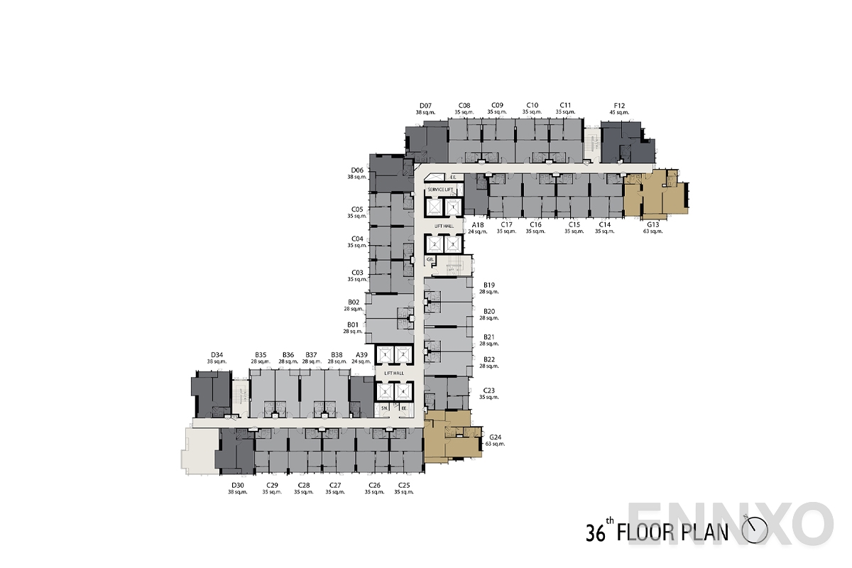 แปลนชั้น 36th-floorplan ของโครงการ Life One Wireless