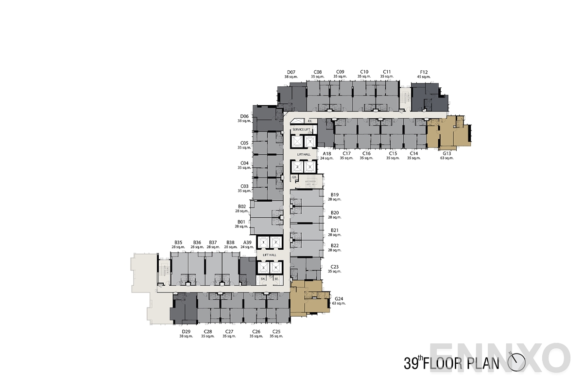 แปลนชั้น 39th-floorplan ของโครงการ Life One Wireless