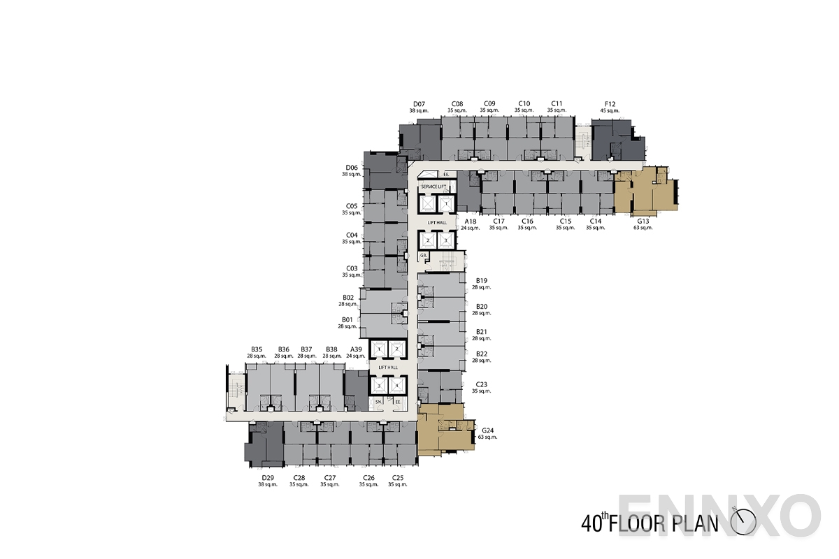 แปลนชั้น 40th-floorplan ของโครงการ Life One Wireless