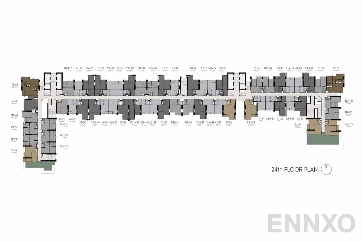 แปลนชั้น 24thfloor plan ของโครงการ Life Sathorn Sierra