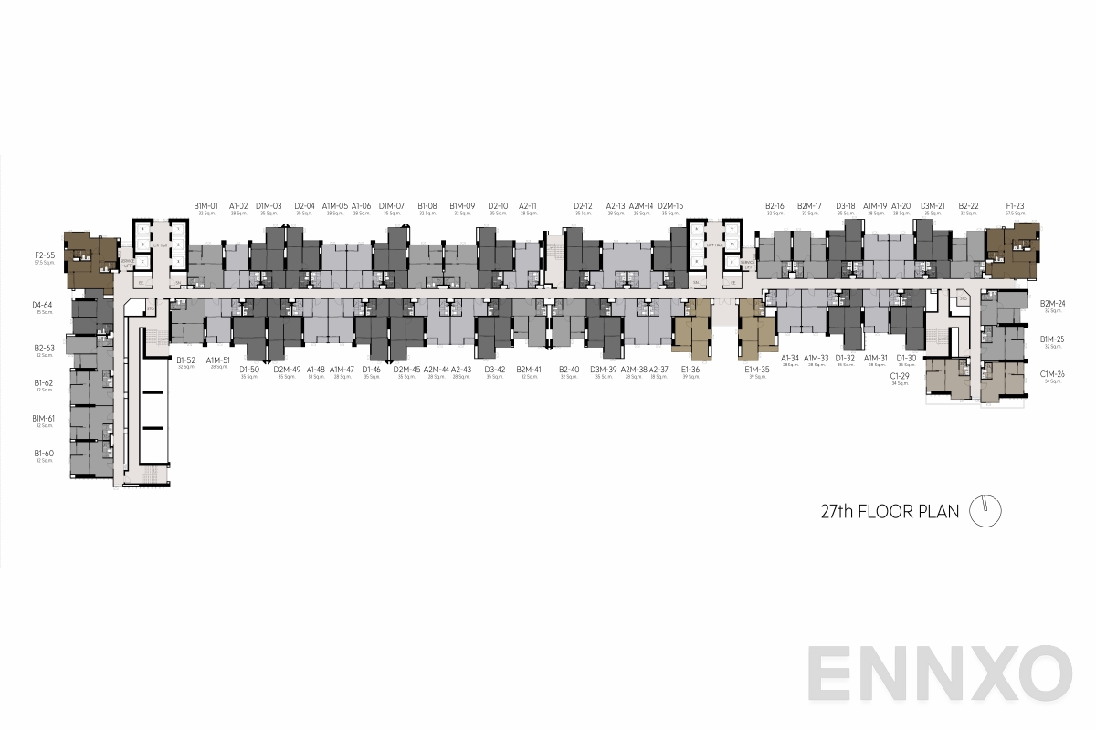 แปลนชั้น 27th floor plan ของโครงการ Life Sathorn Sierra