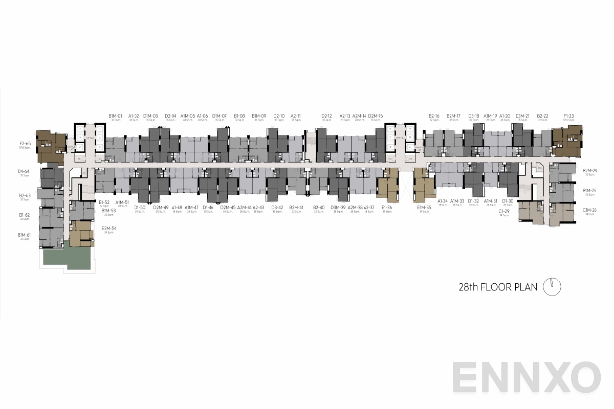 แปลนชั้น 28thfloor plan ของโครงการ Life Sathorn Sierra