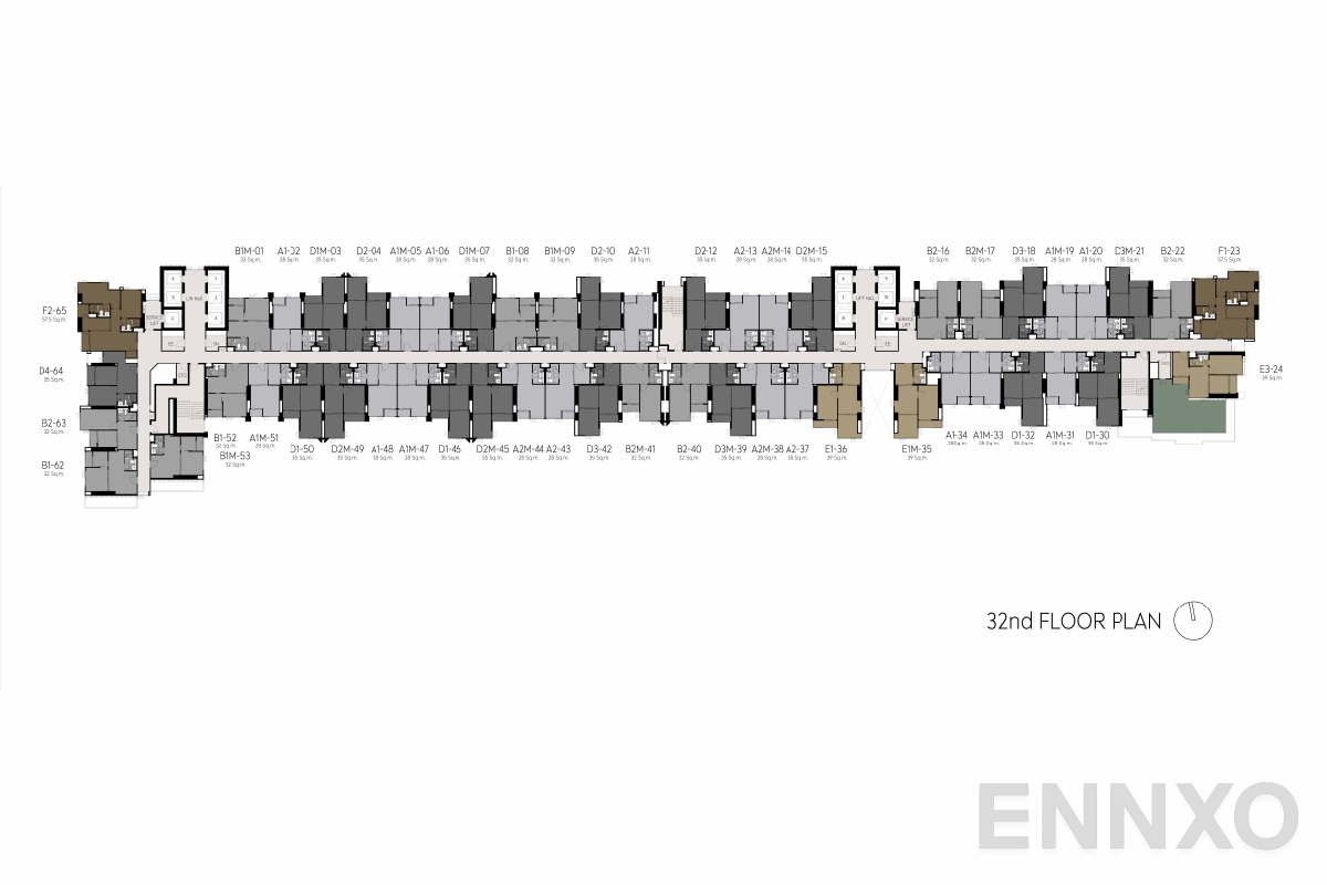 แปลนชั้น 32nd floor plan ของโครงการ Life Sathorn Sierra