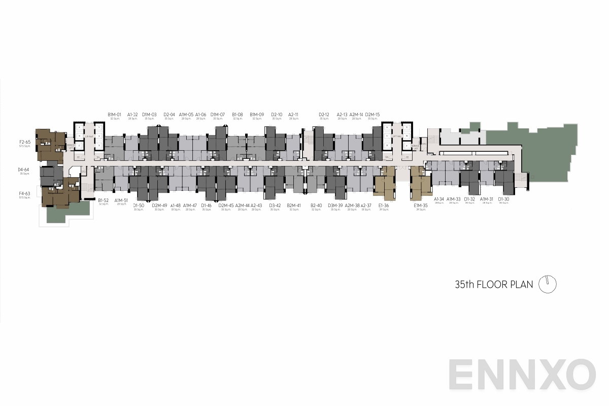 แปลนชั้น 35th floor plan ของโครงการ Life Sathorn Sierra