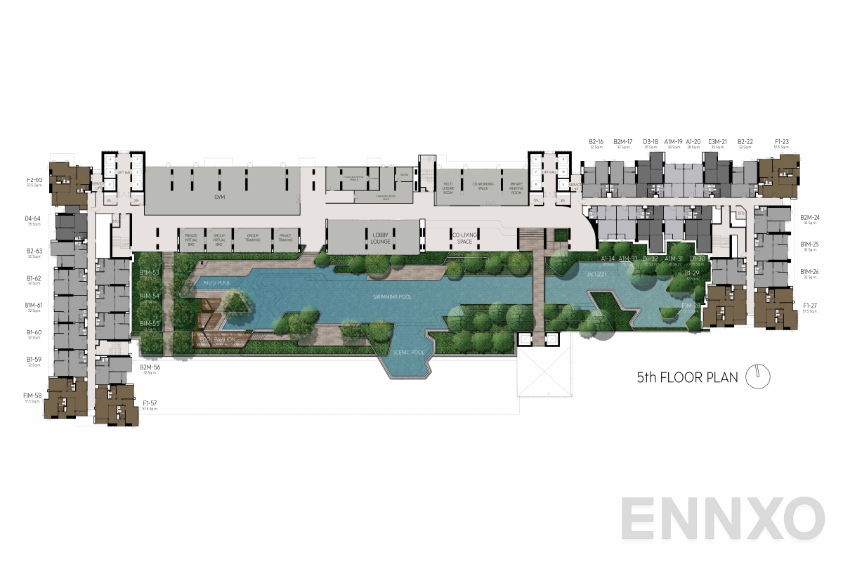 แปลนชั้น 5th floor plan ของโครงการ Life Sathorn Sierra