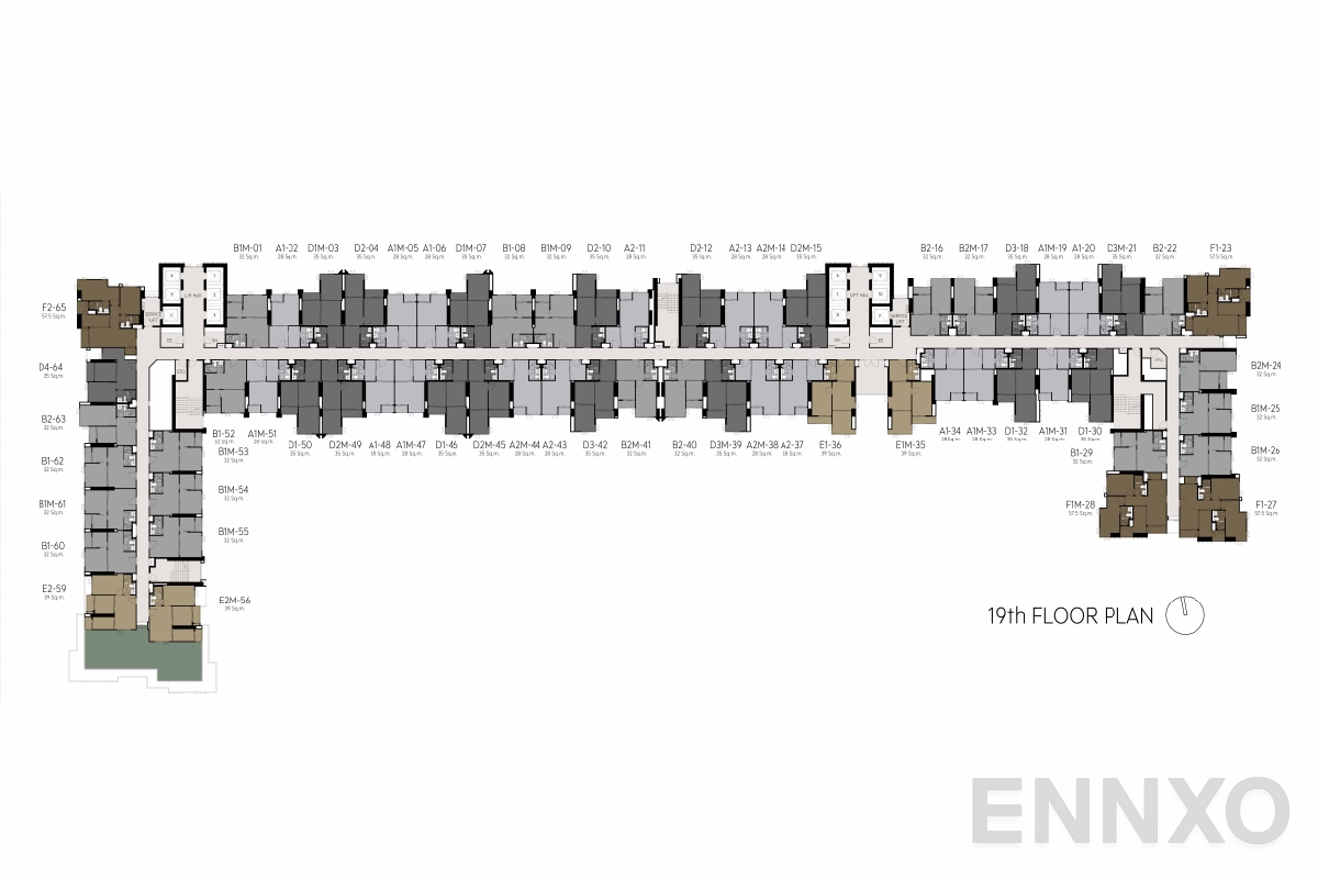 แปลนชั้น 19th floor plan ของโครงการ Life Sathorn Sierra