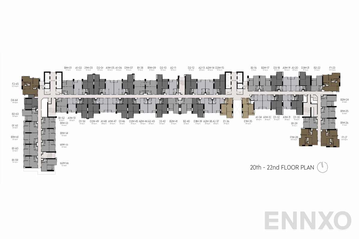 แปลนชั้น 20th-22nd floor plan ของโครงการ Life Sathorn Sierra