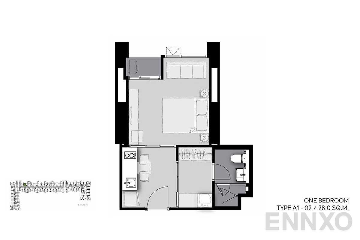 รูปแปลนห้อง A1-02 ของโครงการ Life Sathorn Sierra