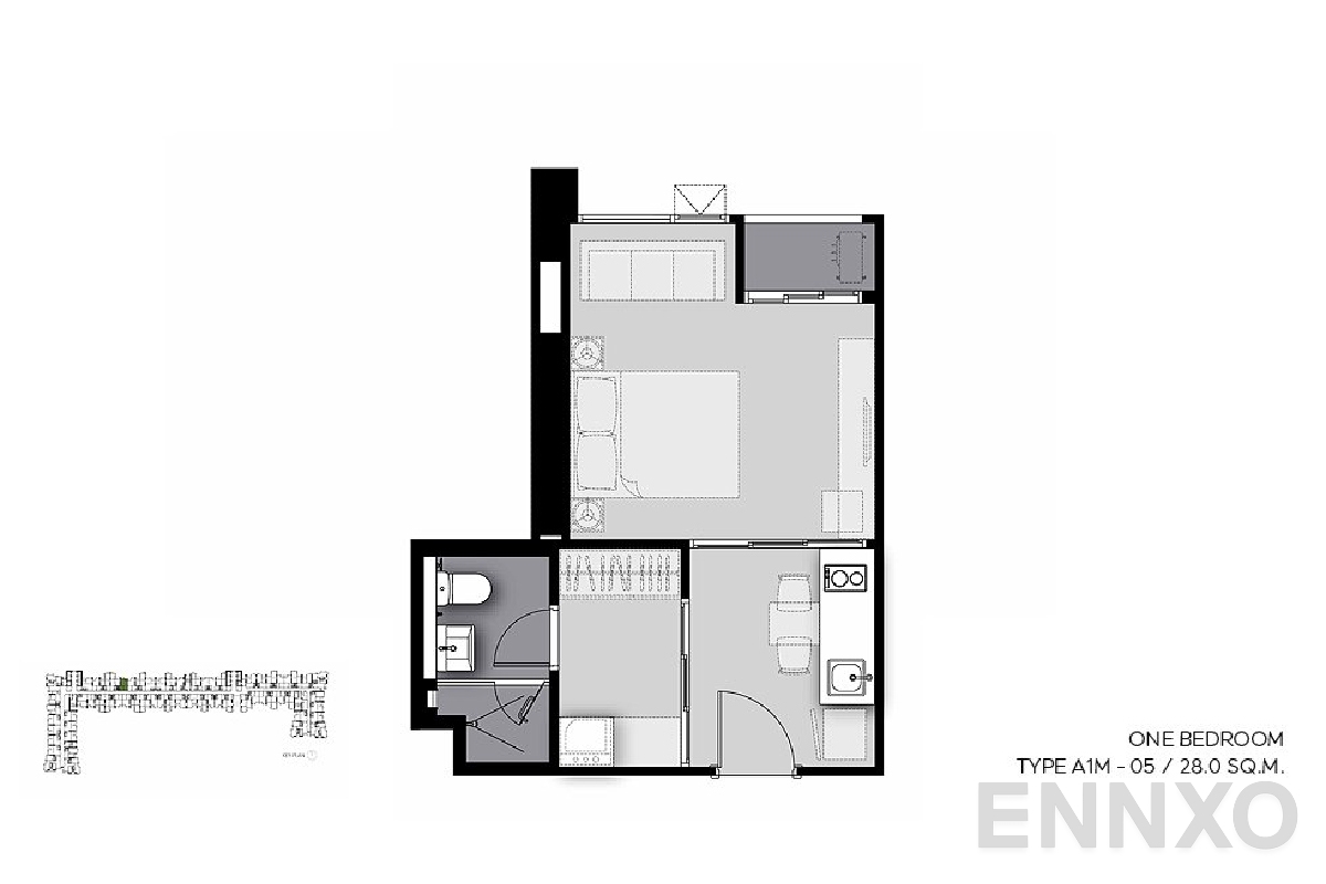 รูปแปลนห้อง A1M-05 ของโครงการ Life Sathorn Sierra