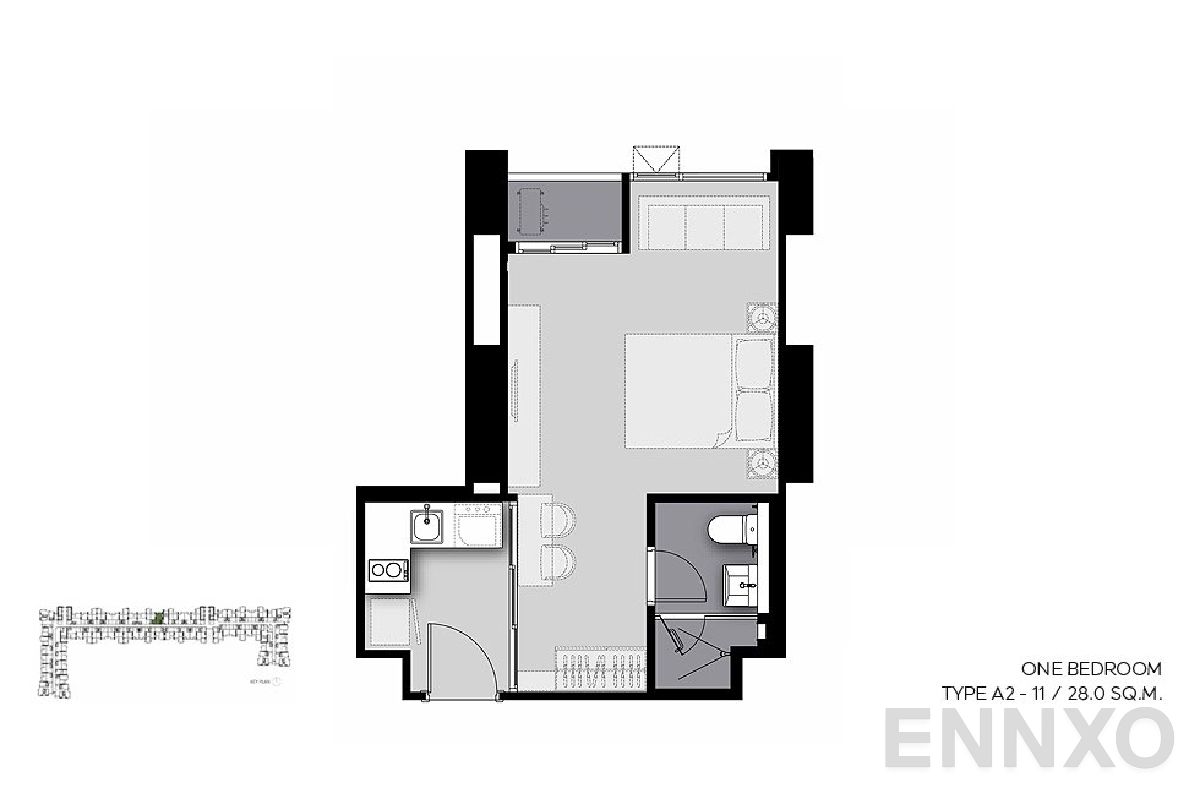 รูปแปลนห้อง A2-11 ของโครงการ Life Sathorn Sierra