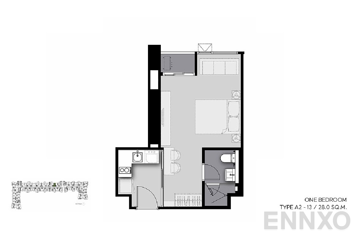 รูปแปลนห้อง A2-13 ของโครงการ Life Sathorn Sierra