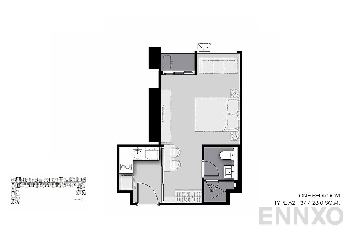 รูปแปลนห้อง A2-37 ของโครงการ Life Sathorn Sierra