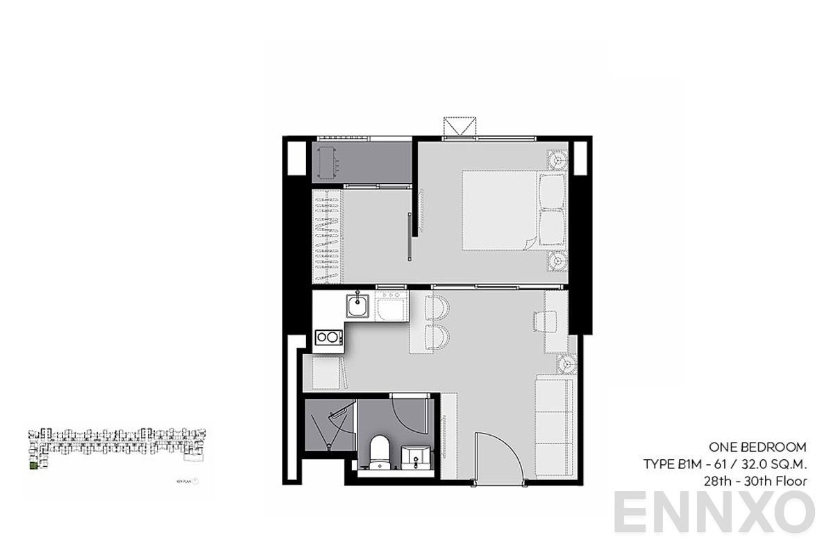 รูปแปลนห้อง B1M-61 (28th-30th-floor) ของโครงการ Life Sathorn Sierra