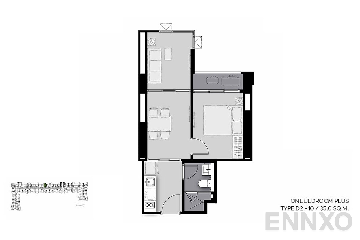รูปแปลนห้อง D2-10 ของโครงการ Life Sathorn Sierra