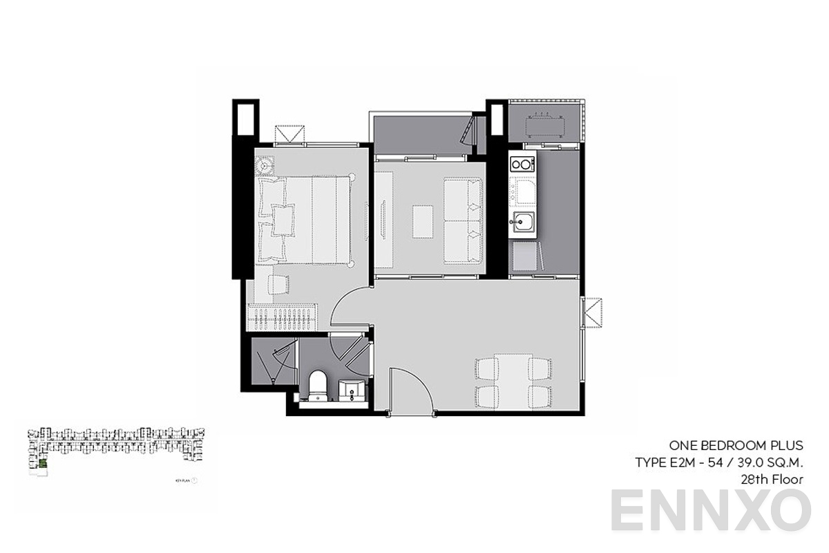 รูปแปลนห้อง E2M-54 ของโครงการ Life Sathorn Sierra