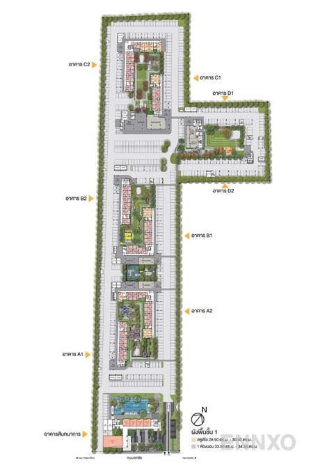แปลนชั้น Ground Floor ของโครงการ ลุมพินี คอนโดทาวน์ เอกชัย 48 (เฟส 1)
