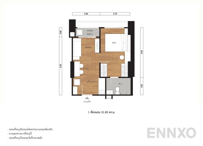 รูปแปลนห้อง 31.00 SQ.M. ของโครงการ ลุมพินี พาร์ค บรมราชชนนี - สิรินธร