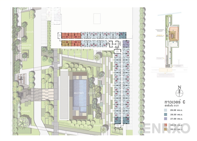 แปลนชั้น 8th - 21st Floor ของโครงการ ลุมพินี พาร์ค เพชรเกษม 98