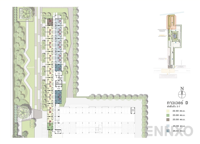 แปลนชั้น 2nd - 7th Floor ของโครงการ Lumpini Park Phetkasem 98 Phase 2