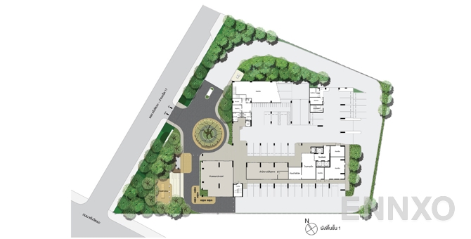 แปลนชั้น Ground Floor ของโครงการ ลุมพินี เพลส แจ้งวัฒนะ - ปากเกร็ด สเตชั่น